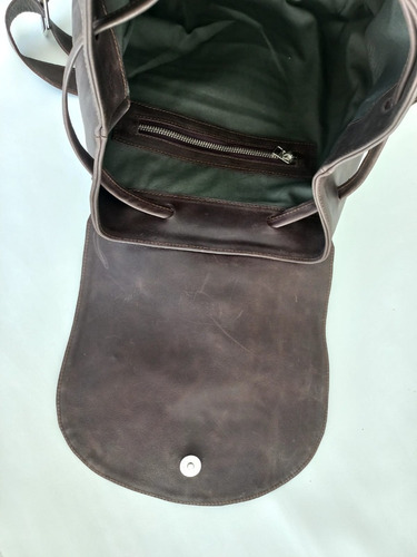 Imagen 4 de 4 de Mochila De Cuero Color Negro
