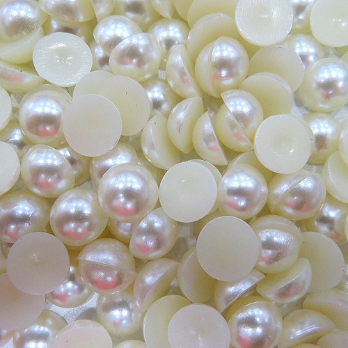 Meia Perola Abs Sem Furos 8mm Pacote 500 Gramas