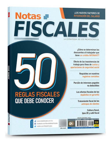 Revista Notas Fiscales 331 Junio 2023 Formato Impreso