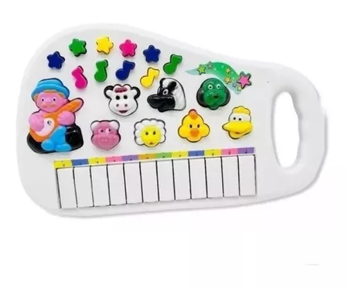 Teclado Musical Infantil com Bateria, Luzes e Som de Animais