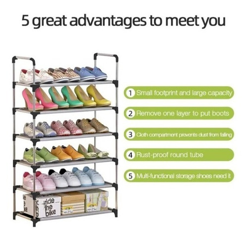 Imagen 2 de 6 de Organizador De Zapatos Fácil Transportar 6 Capas Zapatero