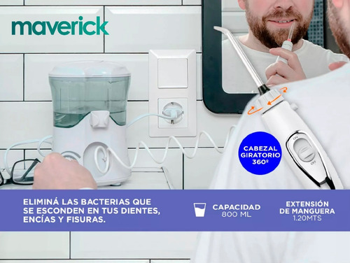 Imagen 3 de 8 de Irrigador Bucal Maverick Water Blanqueador Dental+kit Puntas