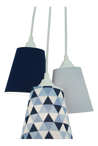 Lustre Pendente Quarto De Bebê Azul Marinho E Cinza