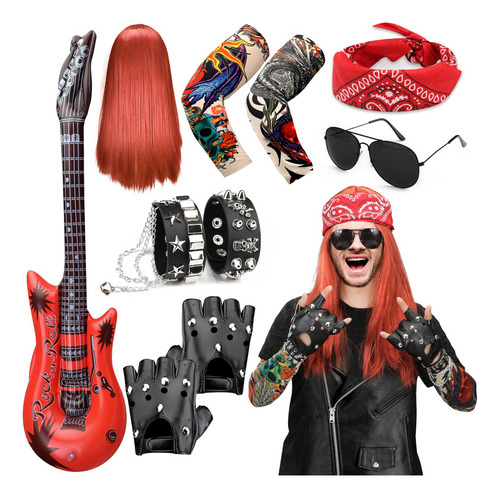 Accesorios Para Disfraz De De Rockero De Los 70s 80s 90s 7