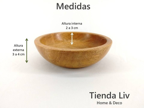 Cazuelas Cuenco De Madera Dip O Velas Pack X 3 Medidas 6u