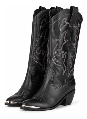 Imagen 1 de 8 de Botas Texanas De Cuero Mujer Viamo Irgizi