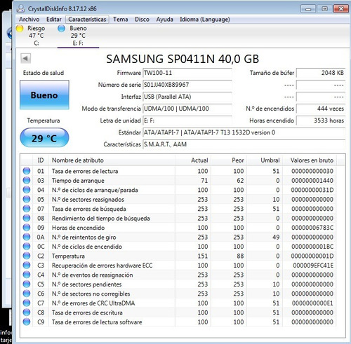 Disco Rigido 40gb Samsung Funcionando Perfecto Ide, Para Pc