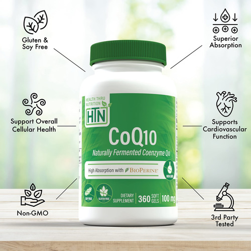 Coq10 W/bioperine 100mg 360 Softgels High Absorption, Non-gm