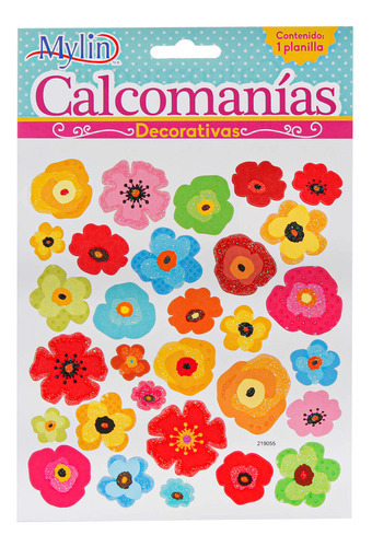 Calcomanias Decorativas Pegatinas Flores Colores Mylin 1pz