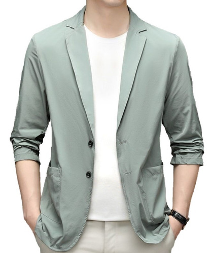 Chaqueta Tipo Blazer Informal De Seda Helada For Hombre