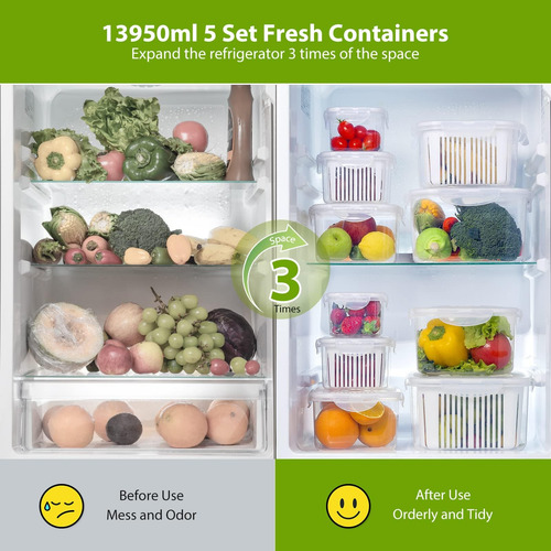 Luxear Contenedores De Ahorro De Almacenamiento De Frutas Y