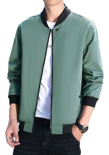 Chaqueta Informal Juvenil Con Cuello Levantado Para Hombre