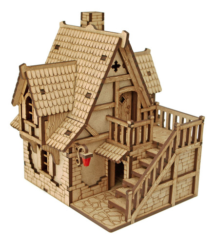 Towerrex Big House D & D Miniaturas Madera Corte Lser Fantas