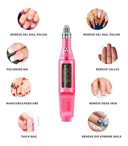 Imagen 2 de 8 de Set Manicure Pedicure Torno Eléctrico Profesional Uñas