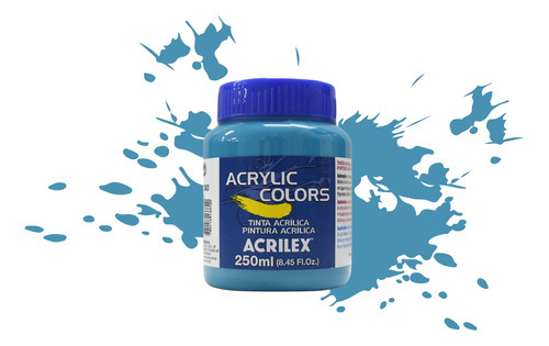 Tinta Acrílica Acrylic Colors Acrilex 250 Ml Cor Azul Turquesa - 363