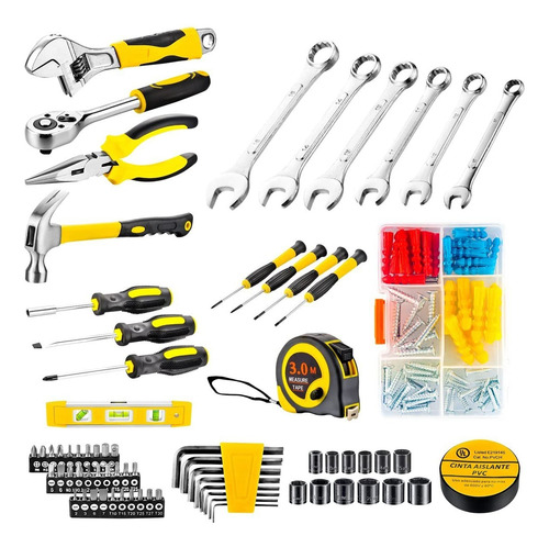 Goxawee® 108pzs Juego De Herramientas Mecánicas Desarmadores Kit Combinadas para automóvil