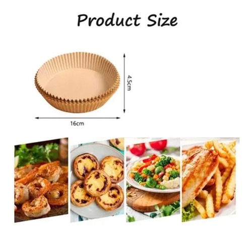 Imagem 6 de 6 de 100pcs Air Fryer Forro De Papel 16cm Antiaderente Mat