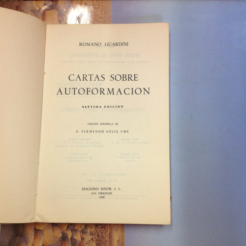 Imagen 3 de 6 de Cartas Sobre Autoformación 7ª Edición. Romano Guardi.