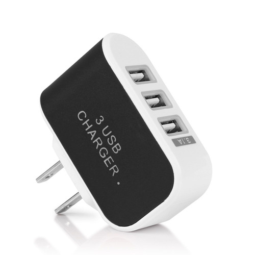 Adaptador De Cargador De Pared Portátil Triple 3 Puerto Usb 