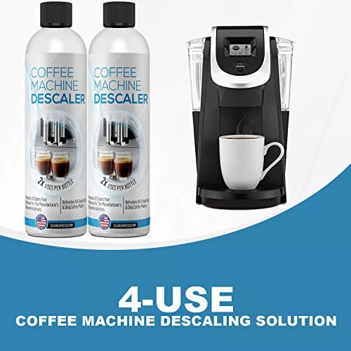 Descalcificador (2 unidades, 2 usos por botella), fabricado en EE.UU.,  solución de descalcificación universal para Keurig, Nespresso, Delonghi y  todas las máqui…