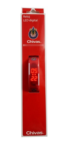 Reloj Digital Led Chivas Rojo