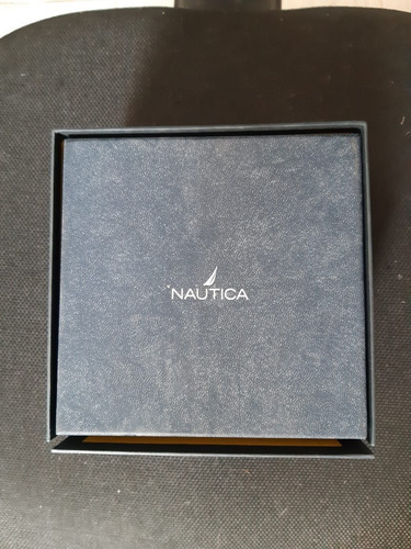 Relógio Nautica Caixa Aço / Pulseira Em Couro Marrom