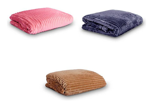 Cobertor Casal canelado Soft andes Cor Cinza-escuro