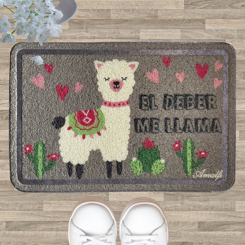 Imagen 2 de 2 de Alfombra Entrada Pvc Estampado Diseños Divertidos 40x60 Cm