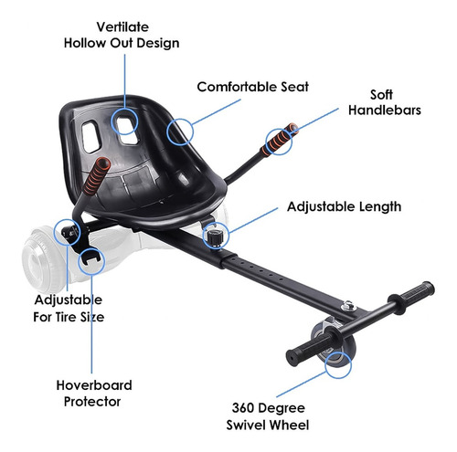 Carro Hover Kart Patineta Accesorio Para Smart Balance