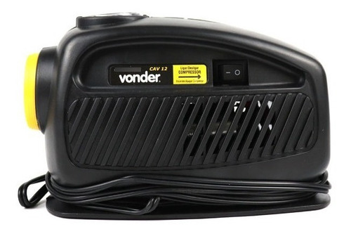 Compressor de ar mini automotivo portátil Vonder CAV 12 90W 12V preto