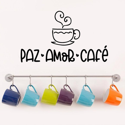Adesivo De Parede Cantinho Do Café Paz Amor Café