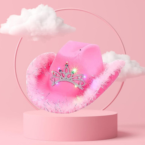 Hu Sombrero De Vaquero Rosa - Gorro De Princesa Vaquera For