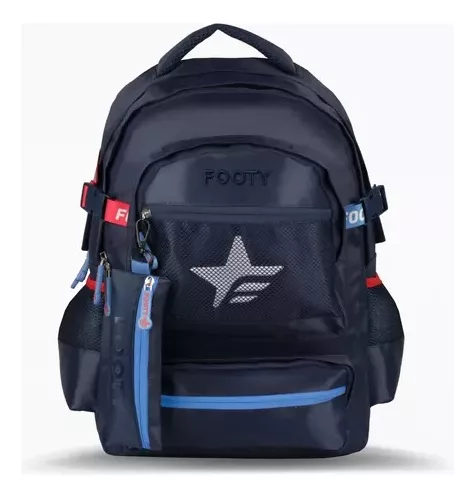 Mochila Futbol Botin Con Luz Espalda 18 Footy F3243 Color Azul