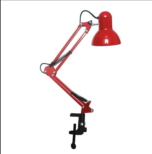 Luminaria Articulável Com Garra Pixar Vermelho E27 Luminatti 127/220V