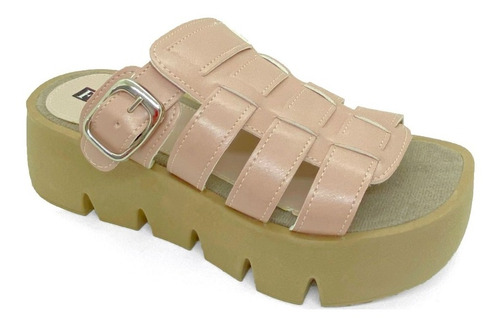 Imagen 2 de 4 de Sandalia Mujer Zueco Plataforma Gomones Moda Sueco Alto