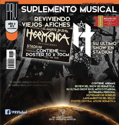 Prv-suple Musical Nº3 - Afiche Hermética Stadium ´94 + Cd 