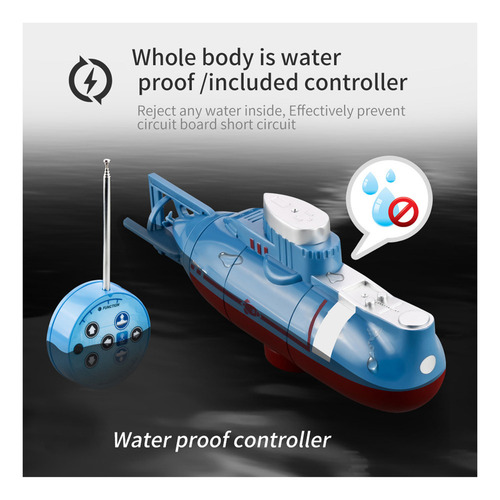 Barco De Controle Remoto Mini Rc Submarine Rc Boat Azul