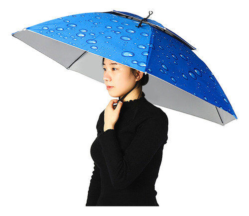 Sombrero Doble Capa Plegable Para Sol.lluvia Con Banda Aju