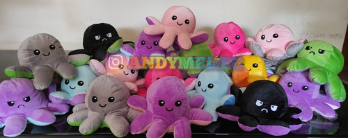 Pulpito Pulpo Reversible Estado De Ánimo De Felpa Peluche