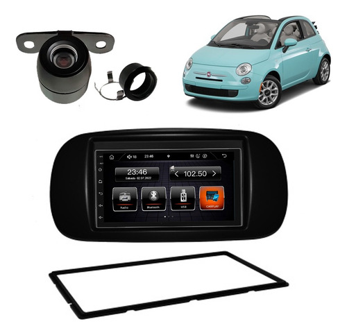 Central Multimídia 7 Fiat 500 07/15 Carplay Android Bt Usb