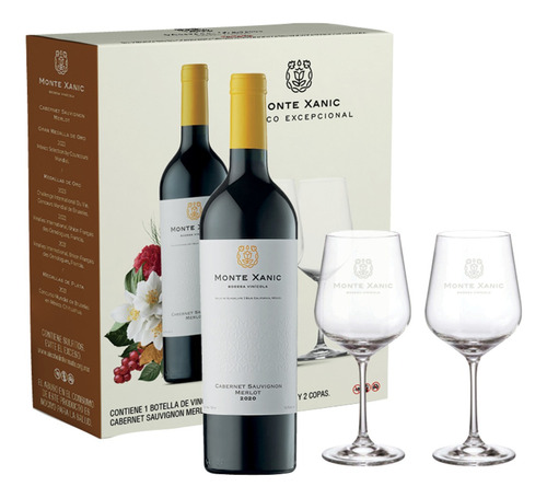 Vino Tinto Monte Xanic Cabernet Sauv - Merlot 750 Ml + Copas