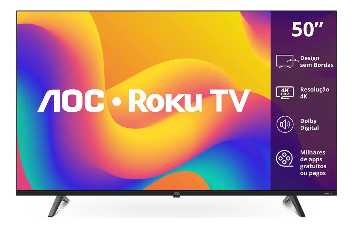Smart Tv 50 AOC 4K Dled 50u7045/78g Roku Tv Quad - Miniatura 2