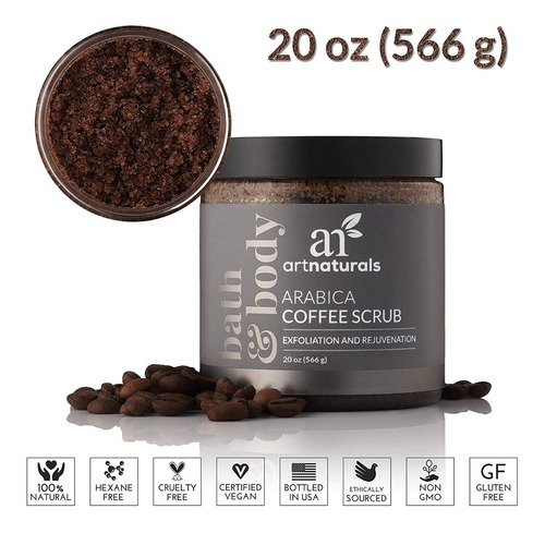 Exfoliante Corporal Café Arabica Celulitis Estrias Facial 567grs Para Piernas Cara Limpieza Profunda Anti Envejecimiento