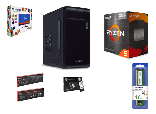 Pc Ryzen 5-5600gt, 8gb-ddr4, 256-ssd Monitor 19 Tec/mou Wif