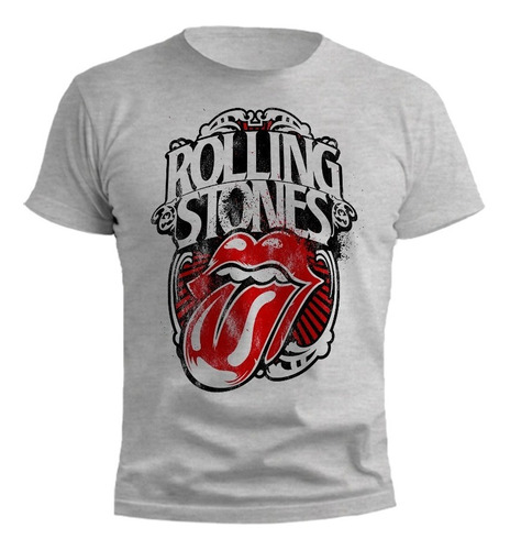 Remera The Rolling Stones Clasica Gris Melange