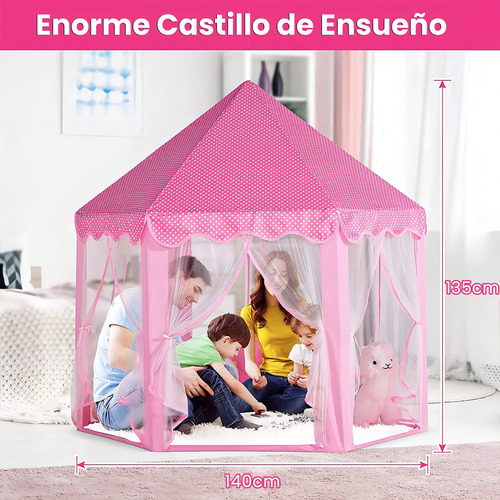 Castillo De Princesa Con Estrellas Led Para Niñas Y Niños