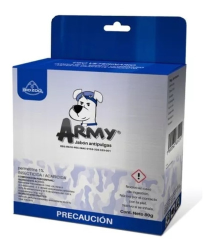 Jabon Army Antipulgas Mascotas 10 Piezas