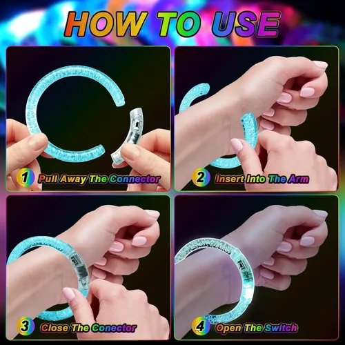 Pulsera con LED de burbujas intermitentes, bastón luminoso de acrílico para animar, suministros Pulsera con LED de burbujas intermitentes, bastón luminoso de acrílico para animar, suministros