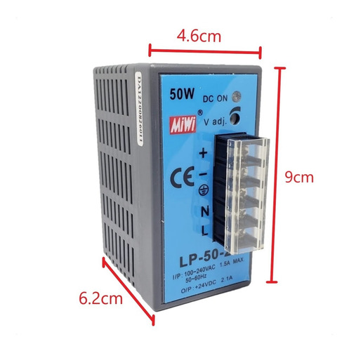 Imagen 3 de 3 de Fuente Switching Regin Power 24v Dc 2.1a 50w Para Riel Din