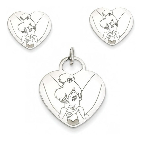 Set Dije Aretes Disney Tinker Bell De Plata .925